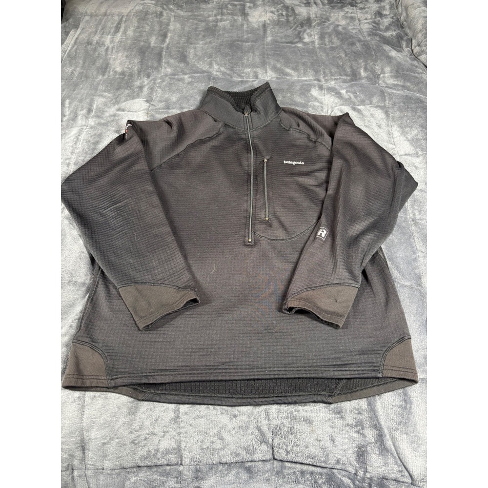 Patagonia R1 Regulator Half Zip Fleece Pullover Mens Large Black Made in USA